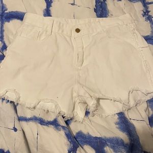 White Jean Shorts